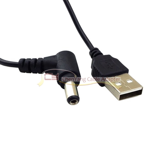 Kabel ładowania USB 2.0 A męski 80cm z 90-stopniowym wtykiem 5.5x2.5mm DC 5V - Wianko - 1