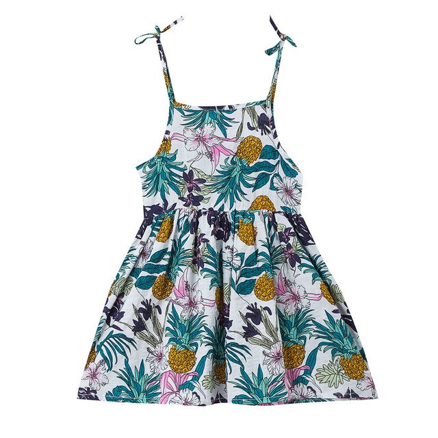 Sukienka dla dziewczynki Spaghetti Boho z paskiem w letnim stylu księżniczki - Wianko - 5
