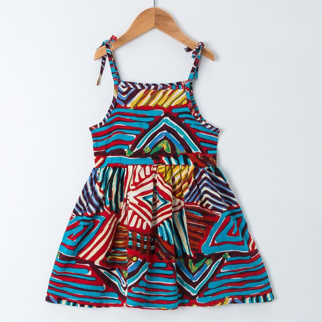 Sukienka dla dziewczynki Spaghetti Boho z paskiem w letnim stylu księżniczki - Wianko - 13