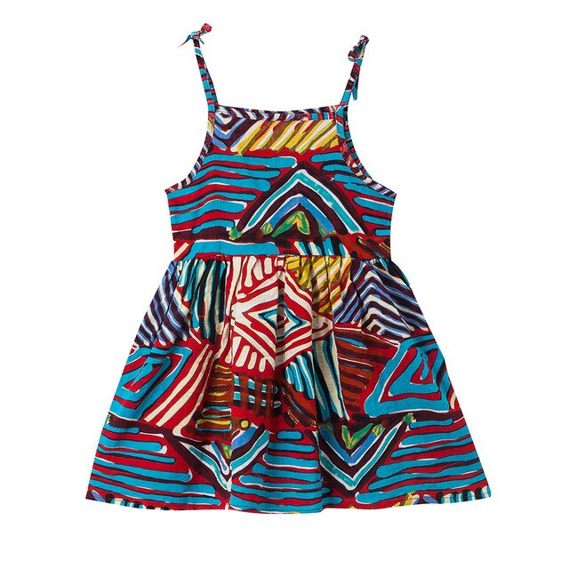 Sukienka dla dziewczynki Spaghetti Boho z paskiem w letnim stylu księżniczki - Wianko - 4