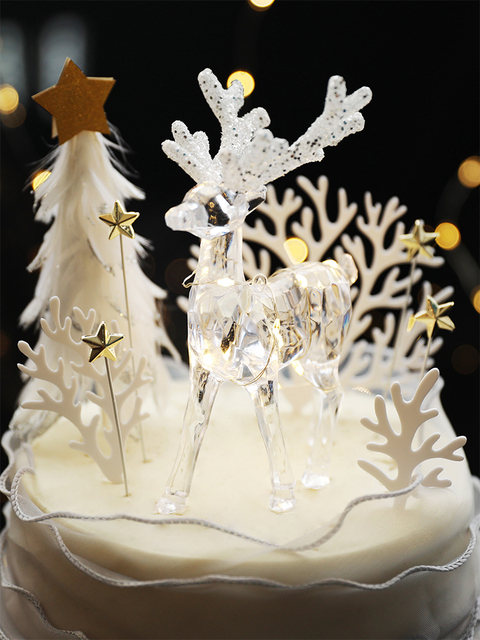 Dekoracja tortu - Biały kryształ Sika Deer - wykaszarka w kształcie gwiazdy do dekoracji na urodziny - Wianko - 2