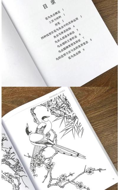 Samouczek rysowania linii - Tradycyjne chińskie malarstwo kolorowanka kwiat ptak ryba owad - Wianko - 2