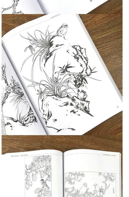 Samouczek rysowania linii - Tradycyjne chińskie malarstwo kolorowanka kwiat ptak ryba owad - Wianko - 3