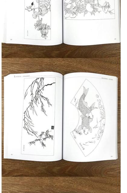 Samouczek rysowania linii - Tradycyjne chińskie malarstwo kolorowanka kwiat ptak ryba owad - Wianko - 4