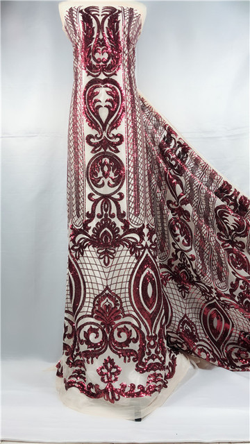 Nowoczesna afrykańska koronkowa tkanina z cekinami do sukienek - JRB-11291 - Wianko - 3