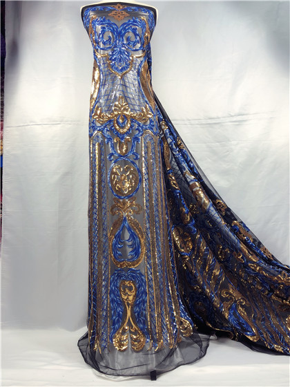 Nowoczesna afrykańska koronkowa tkanina z cekinami do sukienek - JRB-11291 - Wianko - 5