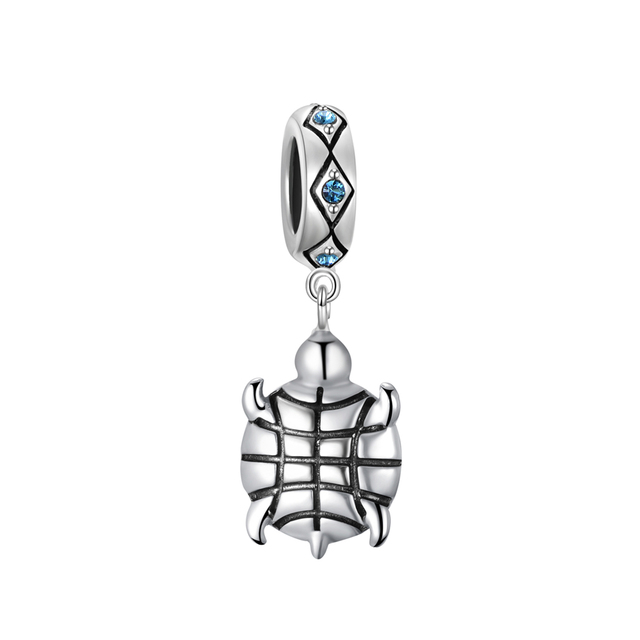 Bransoletka z wisiorkiem żółwia morskiego Swarovski z koralikami - srebro 925 - Wianko - 2