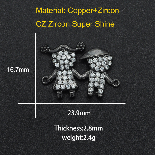 17x24mm 100% CZ Cyrkon Rodzina złącz DIY biżuteria - Wianko - 12