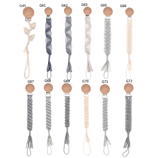 Nowe klipsy do smoczków dla niemowląt - tkane bawełniane sznurki - łańcuszek smoczka+ niemowlęcego sutek - Wianko - 1