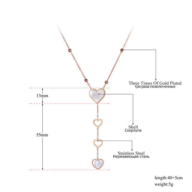 Naszyjnik typu Choker Lokaer z nierdzewnej stali tytanowej i białą powłoką - serce, naszyjniki bransoletki - modne zestawy biżuterii dla kobiet i dziewcząt - Wianko - 2