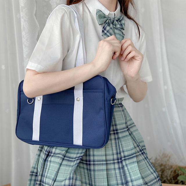 Japońska torba podróżna dla uczniów - torba na ramię w jednolitym kolorze, idealna dla JK (jap. joshi kosei) - Wianko - 10