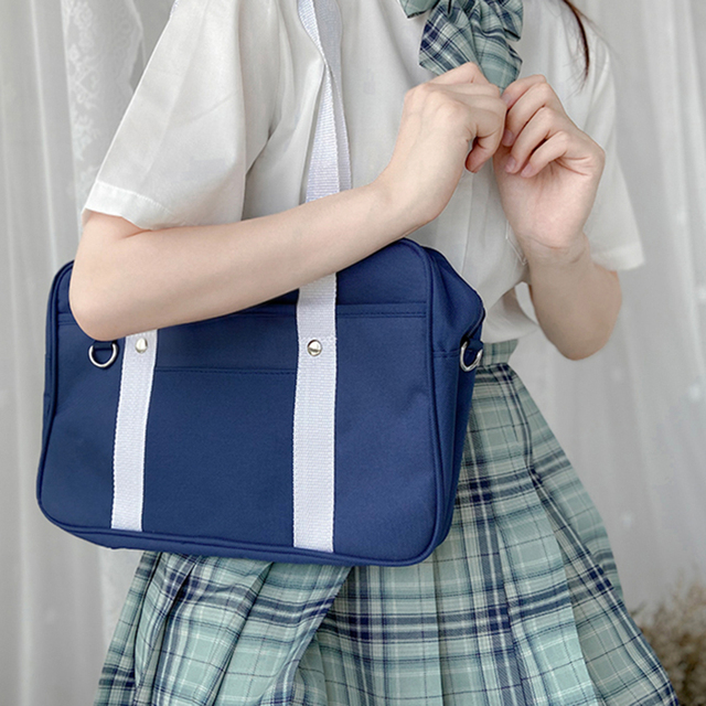 Japońska torba podróżna dla uczniów - torba na ramię w jednolitym kolorze, idealna dla JK (jap. joshi kosei) - Wianko - 12