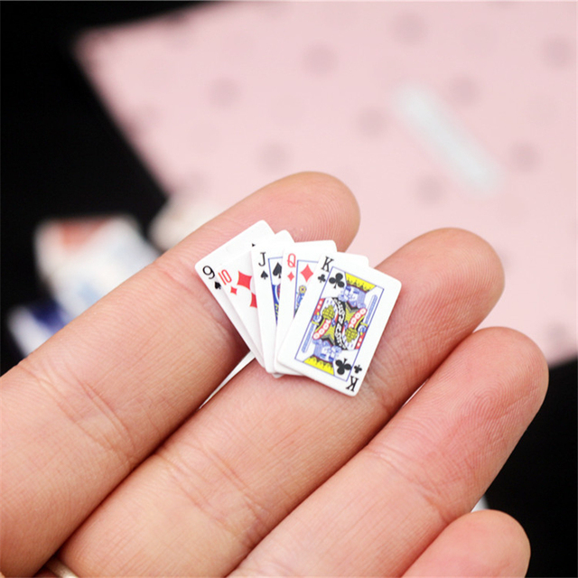 Mini zestaw kart do gry w pokera - zabawne modele Poler, miniaturowe gry, akcesoria do 1:12 domków dla lalek - Wianko - 8