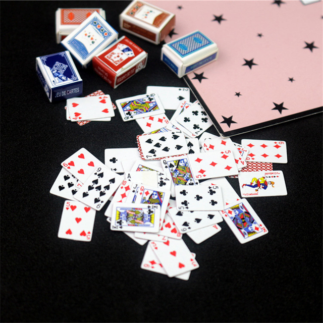 Mini zestaw kart do gry w pokera - zabawne modele Poler, miniaturowe gry, akcesoria do 1:12 domków dla lalek - Wianko - 9