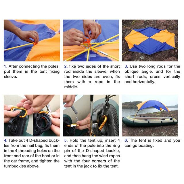 Ponton Fishing kajak markizy Kit - parasolka składana, dodatkowa ochrona przeciwsłoneczna, idealna do żeglarstwa - 295*137*43CM - Wianko - 13