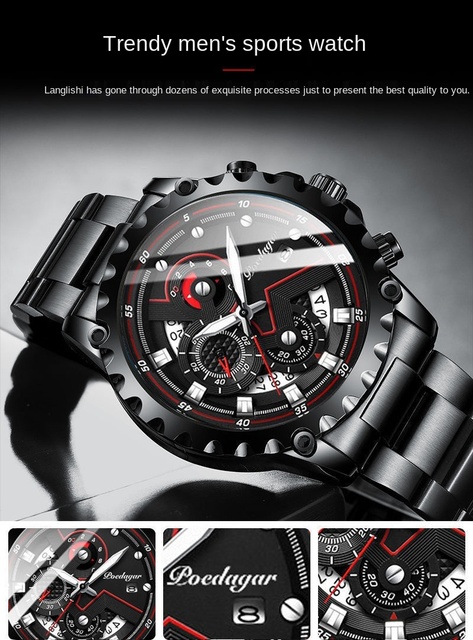 Męski zegarek luksusowy marki 2021 Casual wojskowy sportowy chronograf wodoodporny Relogio Masculino - Wianko - 3