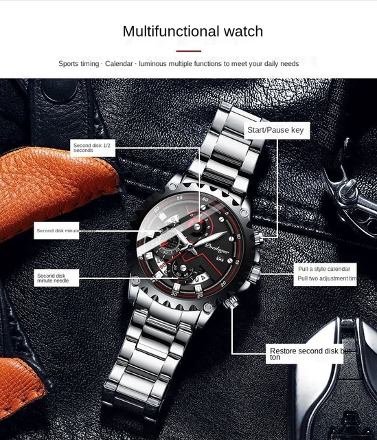 Męski zegarek luksusowy marki 2021 Casual wojskowy sportowy chronograf wodoodporny Relogio Masculino - Wianko - 8