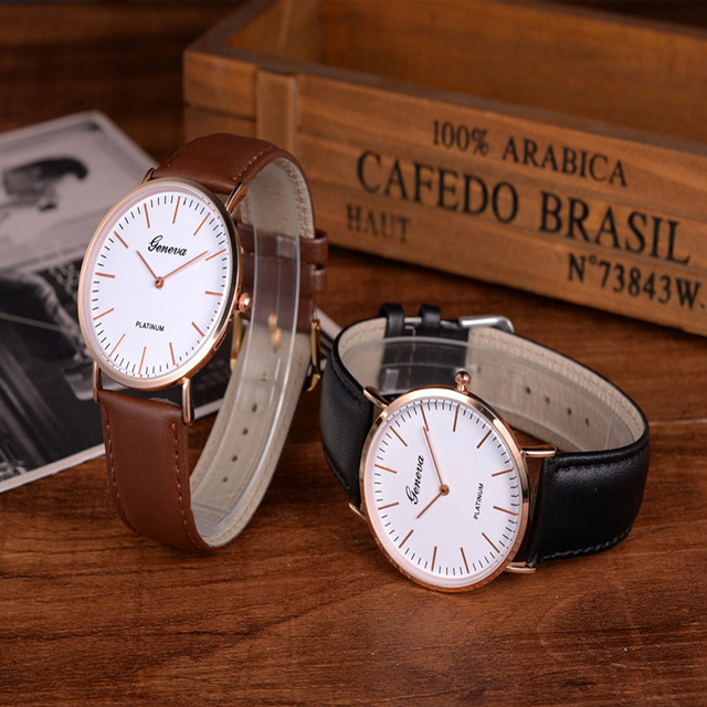 Męski zegarek kwarcowy z cienkim, minimalistycznym designem i skórzanym paskiem - Wianko - 5