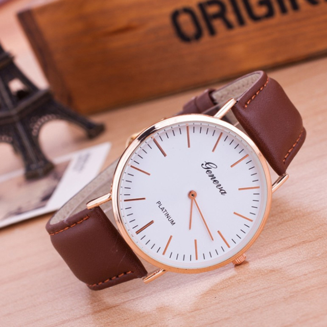 Męski zegarek kwarcowy z cienkim, minimalistycznym designem i skórzanym paskiem - Wianko - 3