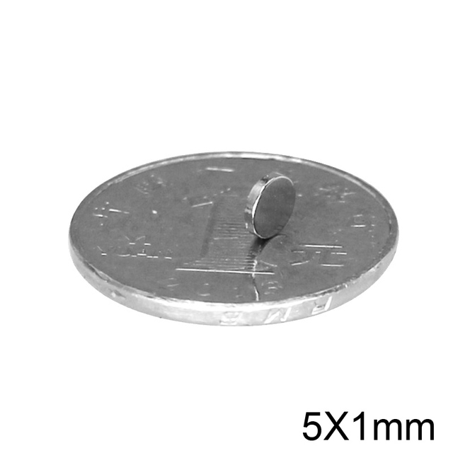 Mini małe magnesy okrągłe 5x1mm N35 neodymowe - 80 ~ 3000 sztuk - Wianko - 2