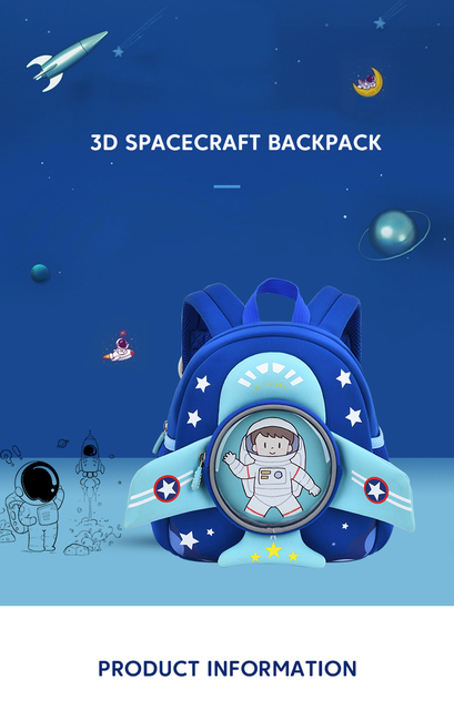 Plecak przedszkolny 3D DORIKYDS do szkoły wysokiej jakości - dla chłopców i dziewczynek - Wianko - 1