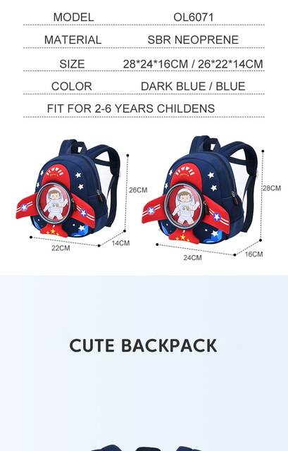Plecak przedszkolny 3D DORIKYDS do szkoły wysokiej jakości - dla chłopców i dziewczynek - Wianko - 2