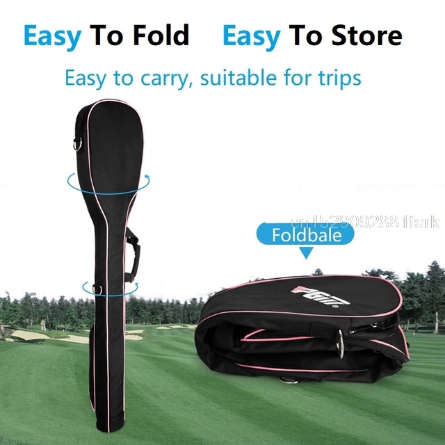 Torba na kluby golfowe PGM ultralekka z ulepszonym systemem składania, idealna do przenoszenia na ramię, zapewniająca przechowywanie i łatwy dostęp do pistoletów golfowych - Wianko - 2