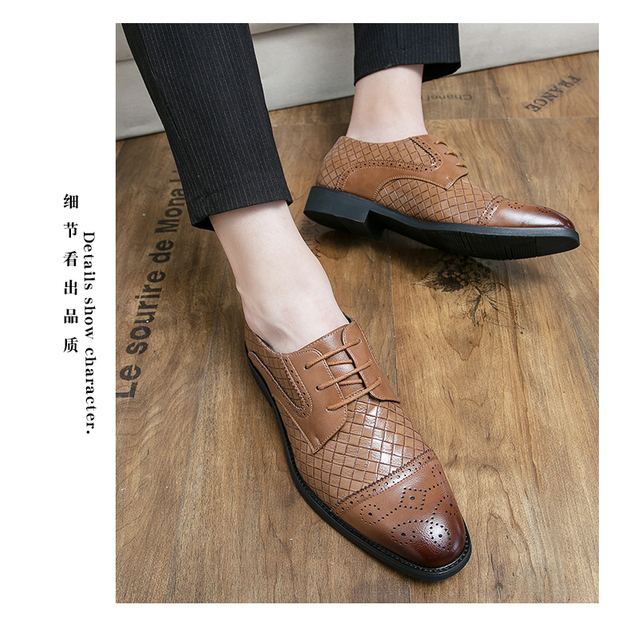 Męskie skórzane buty w brytyjskim stylu - wiosenno-jesienna kolekcja dla wszystkich, którzy cenią modę i wygodę - Wianko - 7