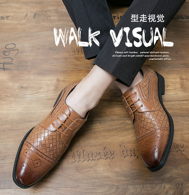Męskie skórzane buty w brytyjskim stylu - wiosenno-jesienna kolekcja dla wszystkich, którzy cenią modę i wygodę - Wianko - 1