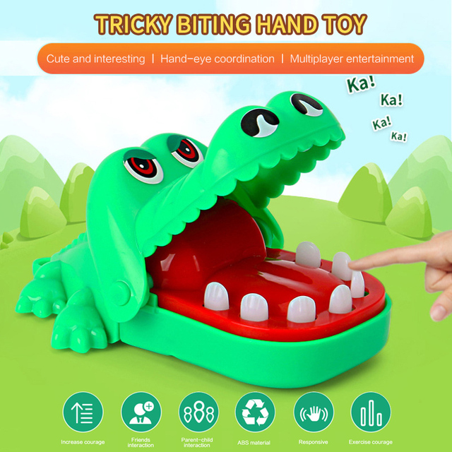 Mini krokodyl zębów dentysta - zabawka dla dzieci, usta ugryźć, palec ciągnięcie, prezenty zabawki rękodzielnicze dzieci dziecko śmieszne - Wianko - 3