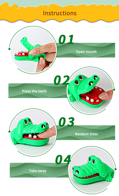 Mini krokodyl zębów dentysta - zabawka dla dzieci, usta ugryźć, palec ciągnięcie, prezenty zabawki rękodzielnicze dzieci dziecko śmieszne - Wianko - 12