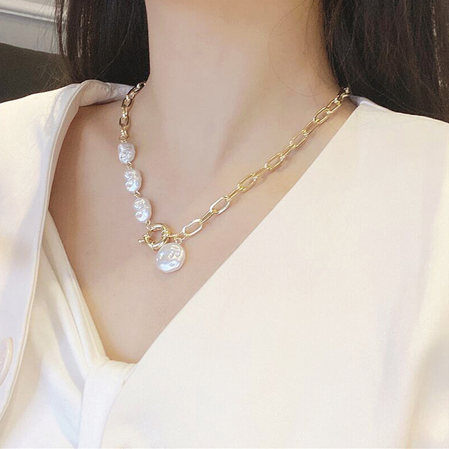 Naszyjnik z wisiorkiem barokowymi perłami - Korea Południowa 2021 - Wianko - 7