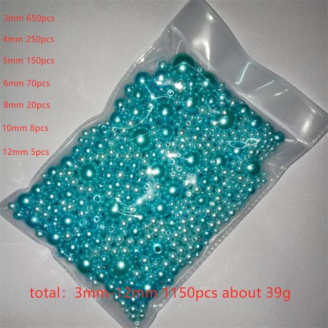 1150 sztuk Imitacje plastikowe perły Pure White/Pearl 3-12mm do robótek ręcznych i biżuterii - Wianko - 4