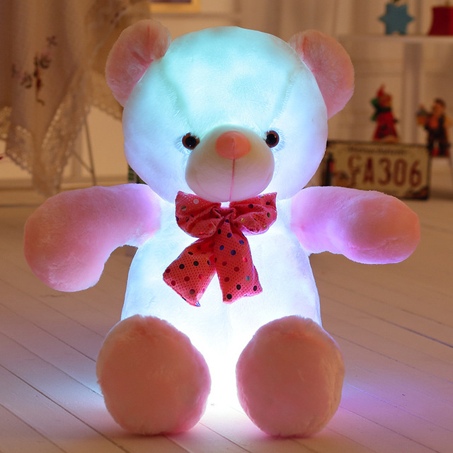 Pluszowa lalka miś o długości 50cm z kreatywnymi LED, kolorowe światło, podświetlane zabawki i poduszka dla dzieci - prezent na Xmas i urodziny - Wianko - 6
