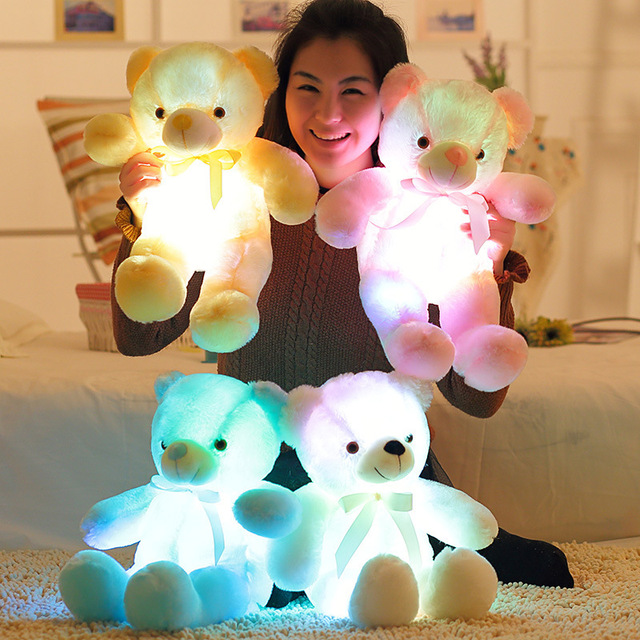Pluszowa lalka miś o długości 50cm z kreatywnymi LED, kolorowe światło, podświetlane zabawki i poduszka dla dzieci - prezent na Xmas i urodziny - Wianko - 12