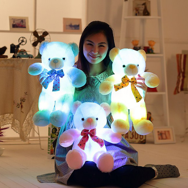 Pluszowa lalka miś o długości 50cm z kreatywnymi LED, kolorowe światło, podświetlane zabawki i poduszka dla dzieci - prezent na Xmas i urodziny - Wianko - 3