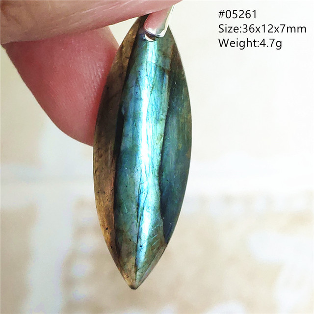 Niebieski wisiorek z oryginalnym, naturalnym kamieniem labradorytu Rainbow dla kobiet i mężczyzn - Wianko - 43