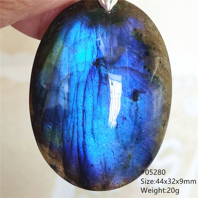 Niebieski wisiorek z oryginalnym, naturalnym kamieniem labradorytu Rainbow dla kobiet i mężczyzn - Wianko - 80