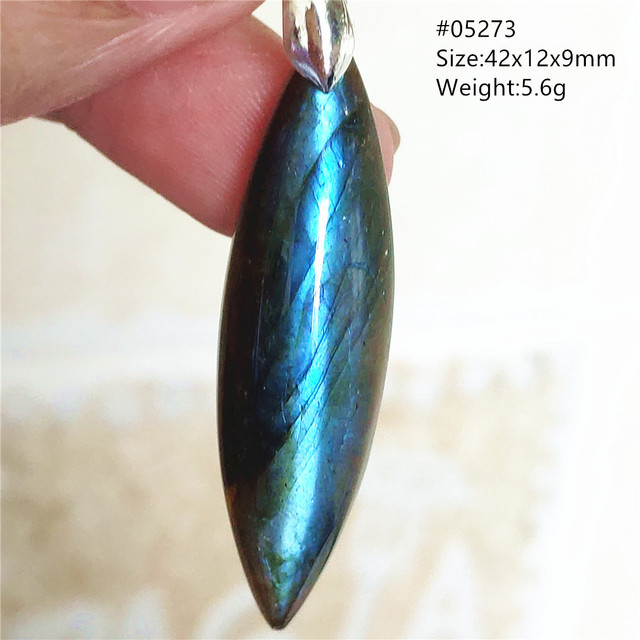 Niebieski wisiorek z oryginalnym, naturalnym kamieniem labradorytu Rainbow dla kobiet i mężczyzn - Wianko - 66