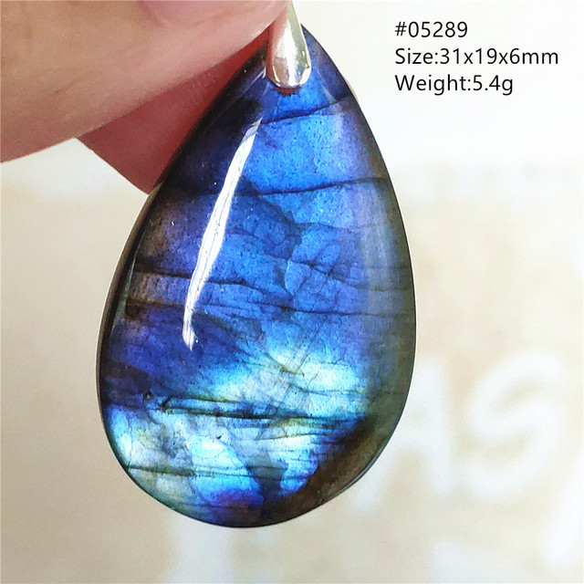 Niebieski wisiorek z oryginalnym, naturalnym kamieniem labradorytu Rainbow dla kobiet i mężczyzn - Wianko - 95