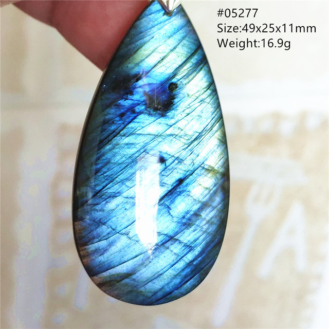 Niebieski wisiorek z oryginalnym, naturalnym kamieniem labradorytu Rainbow dla kobiet i mężczyzn - Wianko - 73
