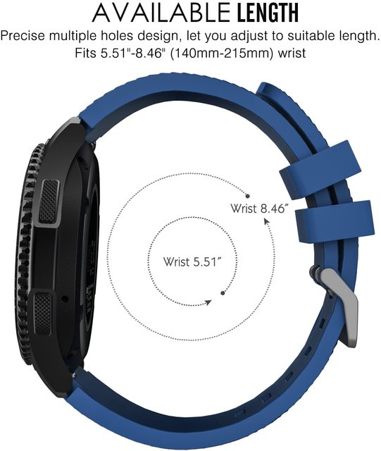 Pasek silikonowy 22MM do Samsung Galaxy Watch 3 46mm, kompatybilny z Huawei Watch GT2 46mm/Amazfit 47mm - Wianko - 1