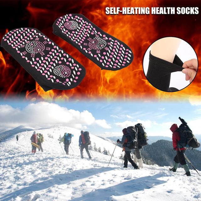 Skarpety z turmalinu samonagrzewające, zimowa terapia magnetyczna, ciepłe i zdrowe - Wianko - 10