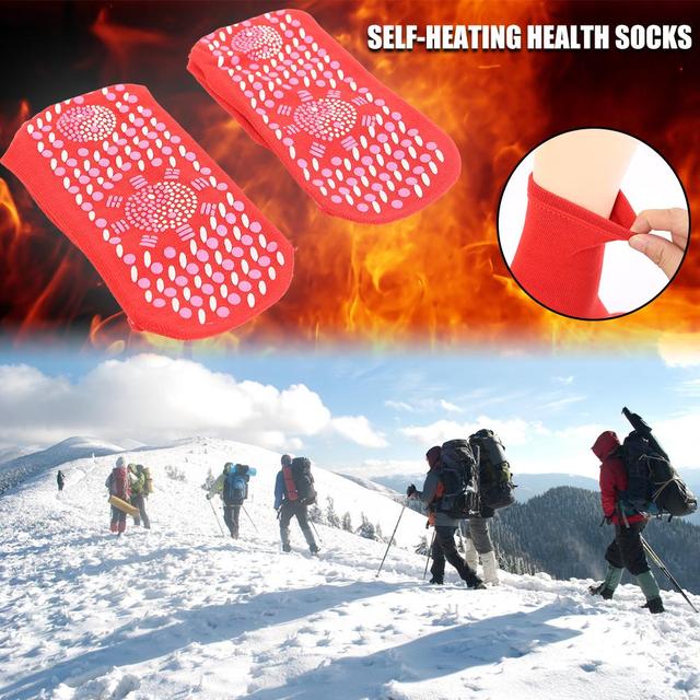 Skarpety z turmalinu samonagrzewające, zimowa terapia magnetyczna, ciepłe i zdrowe - Wianko - 9