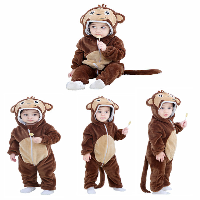 Kombinezon zwierzęcy dla niemowląt zimowa piżama flanelowe śpioszki bambusowe dla chłopców i dziewczynek - Wianko - 11