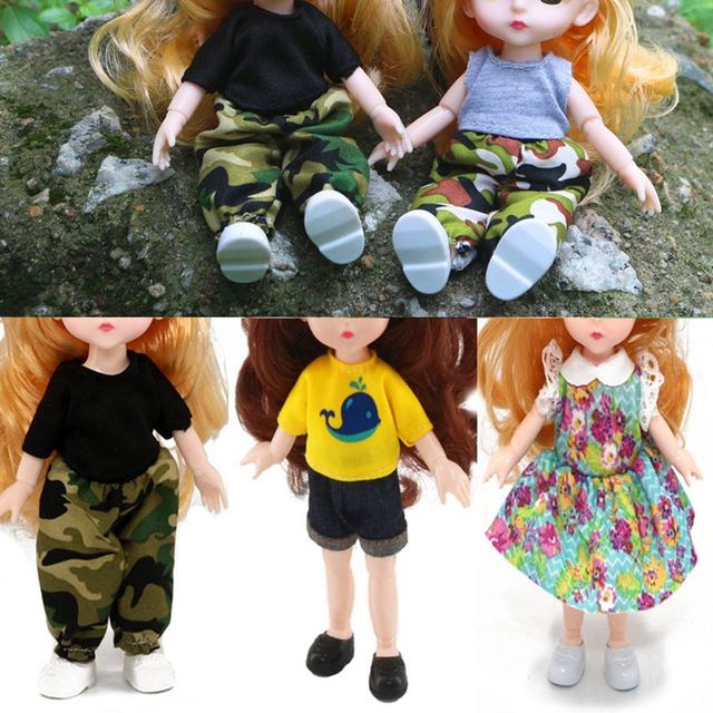 Zestaw 16cm lalki w modne kombinezony i spódnicę, idealny dla DIY, najlepszy prezent dla dziewczynki, lalkowe akcesoria - Wianko - 3