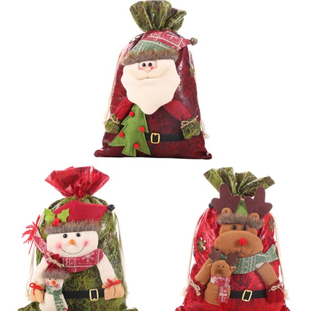 Duży worek świętego Mikołaja na prezenty - aksamitna torba z sznurkiem - Wianko - 6