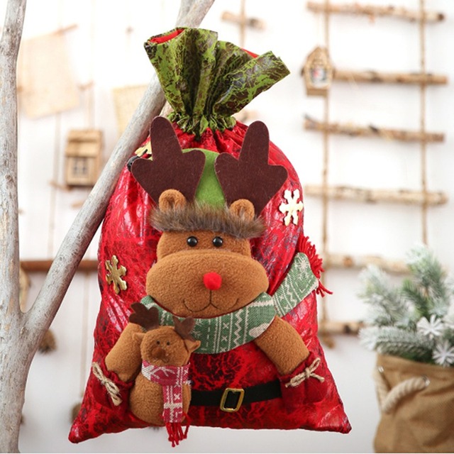 Duży worek świętego Mikołaja na prezenty - aksamitna torba z sznurkiem - Wianko - 10