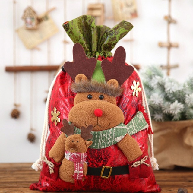 Duży worek świętego Mikołaja na prezenty - aksamitna torba z sznurkiem - Wianko - 9