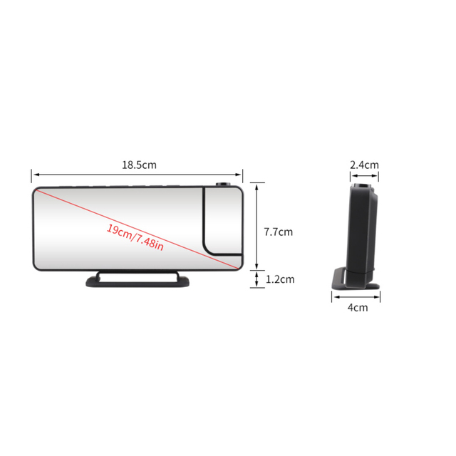 Cyfrowy budzik z projektorem, termometrem i wilgotnościomierzem USB - Wianko - 2